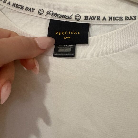 Percival Heavyweight Long Sleeve T Shirt with Spaceman Embroidery - White L - Picture 4 of 6